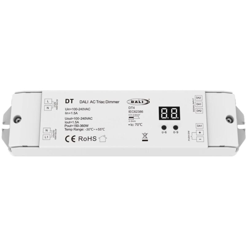 foto del prodotto dimmer dali a triac 1 canale compatibile con pulsante bianco