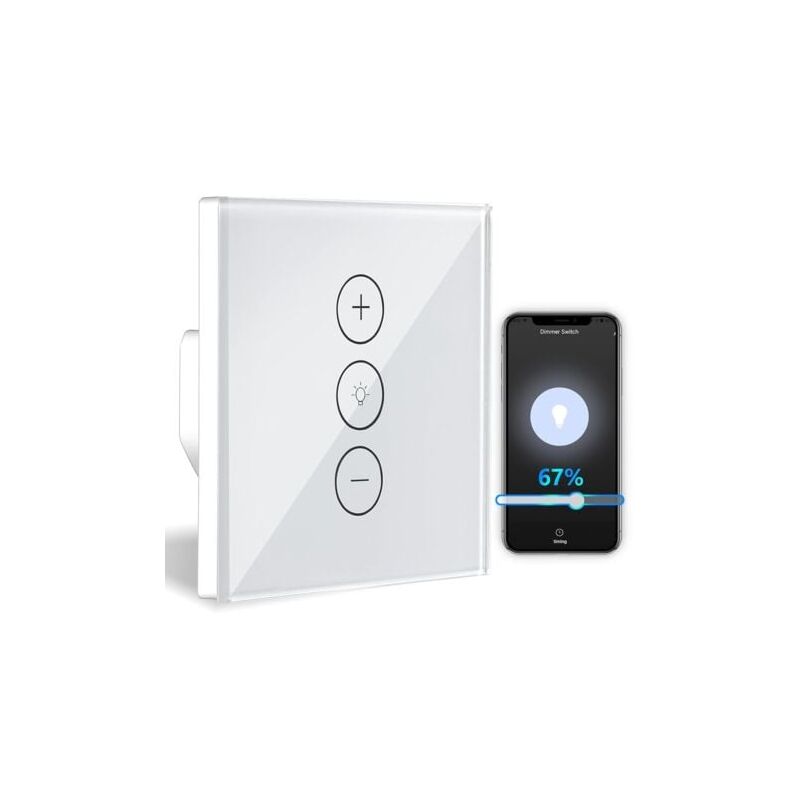 foto del prodotto dimmer, funzione percentuale dimmer wifi con funzione timer, dimmer luce da incasso con controllo vocale wlan