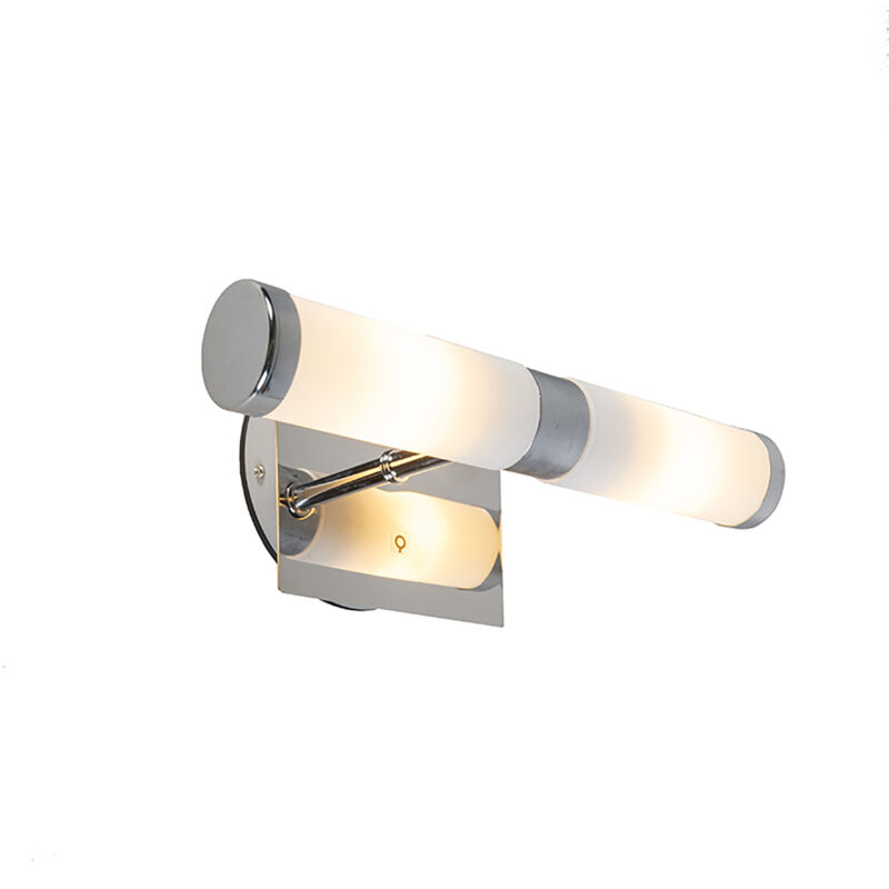 foto del prodotto dimmer regolatore da parete bath moderno acciaio,vetro bianco cromo oblungo g9 max. 2 x 2.5 watt qazqa