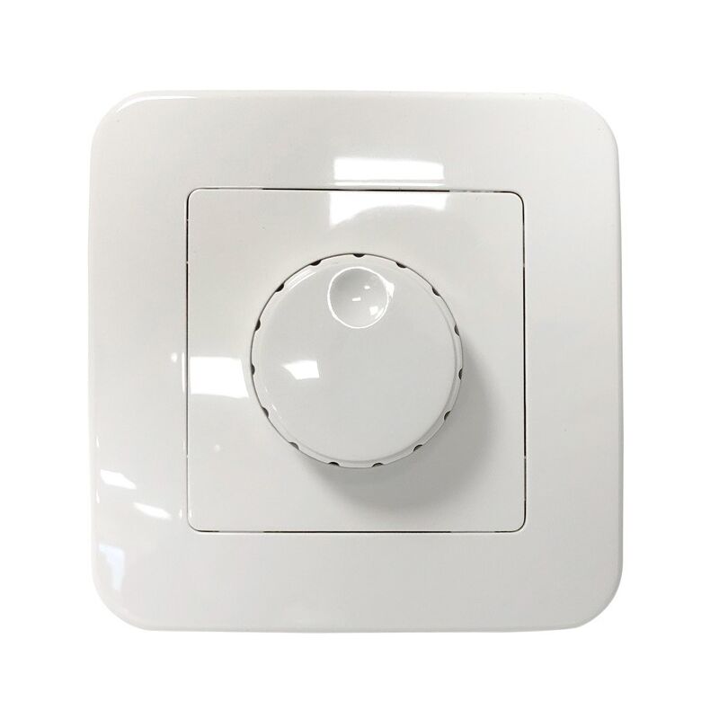 foto del prodotto dimmer rotativo da 200w 230v per montaggio a incasso e cornice di