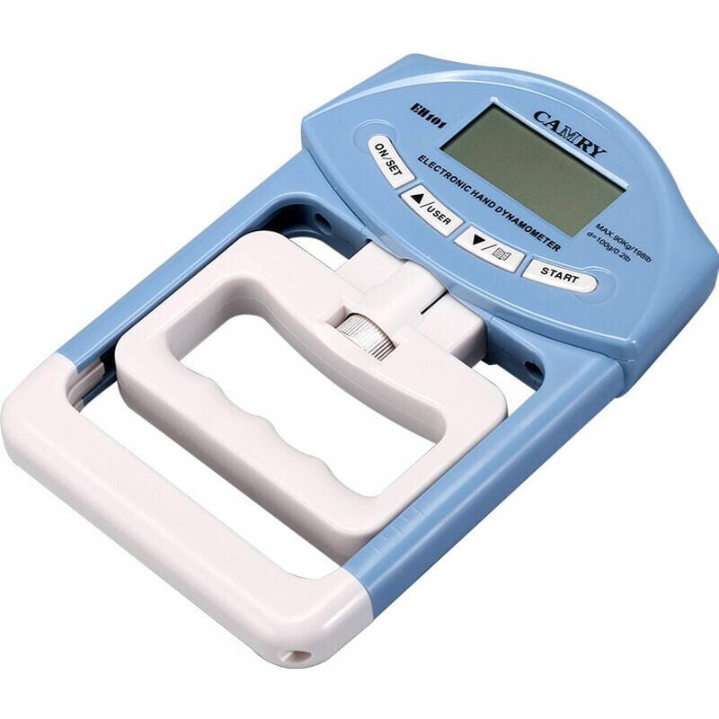 foto del prodotto dinamometro manuale digitale candyse misurazione della forza acquisizione automatica forza di presa elettronica 90 kg blu