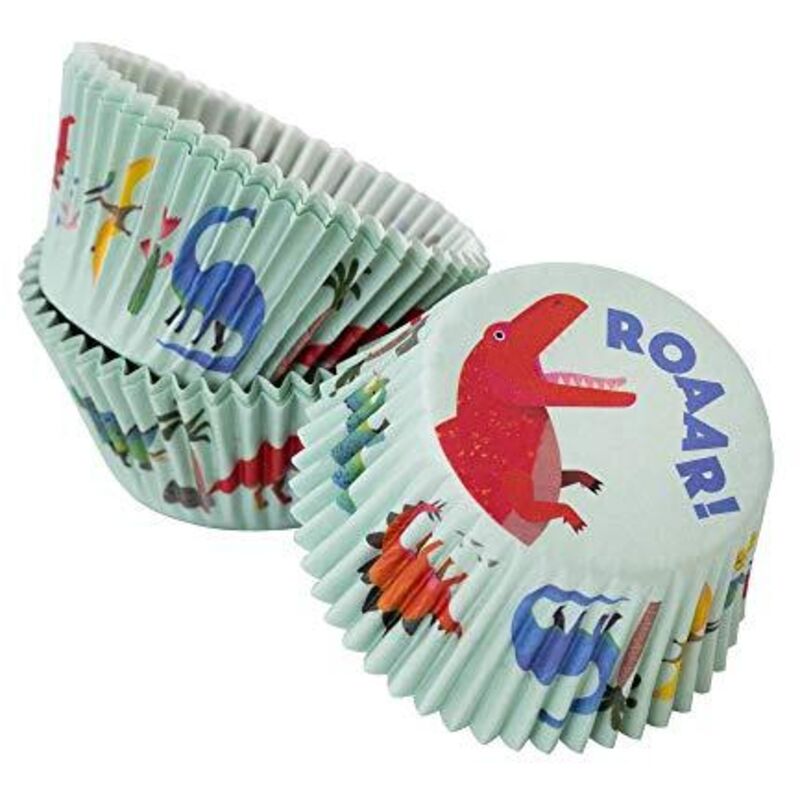 foto del prodotto dino-cakecase dinosaur cake cases 30pk, plastica, dinocake - talking tables