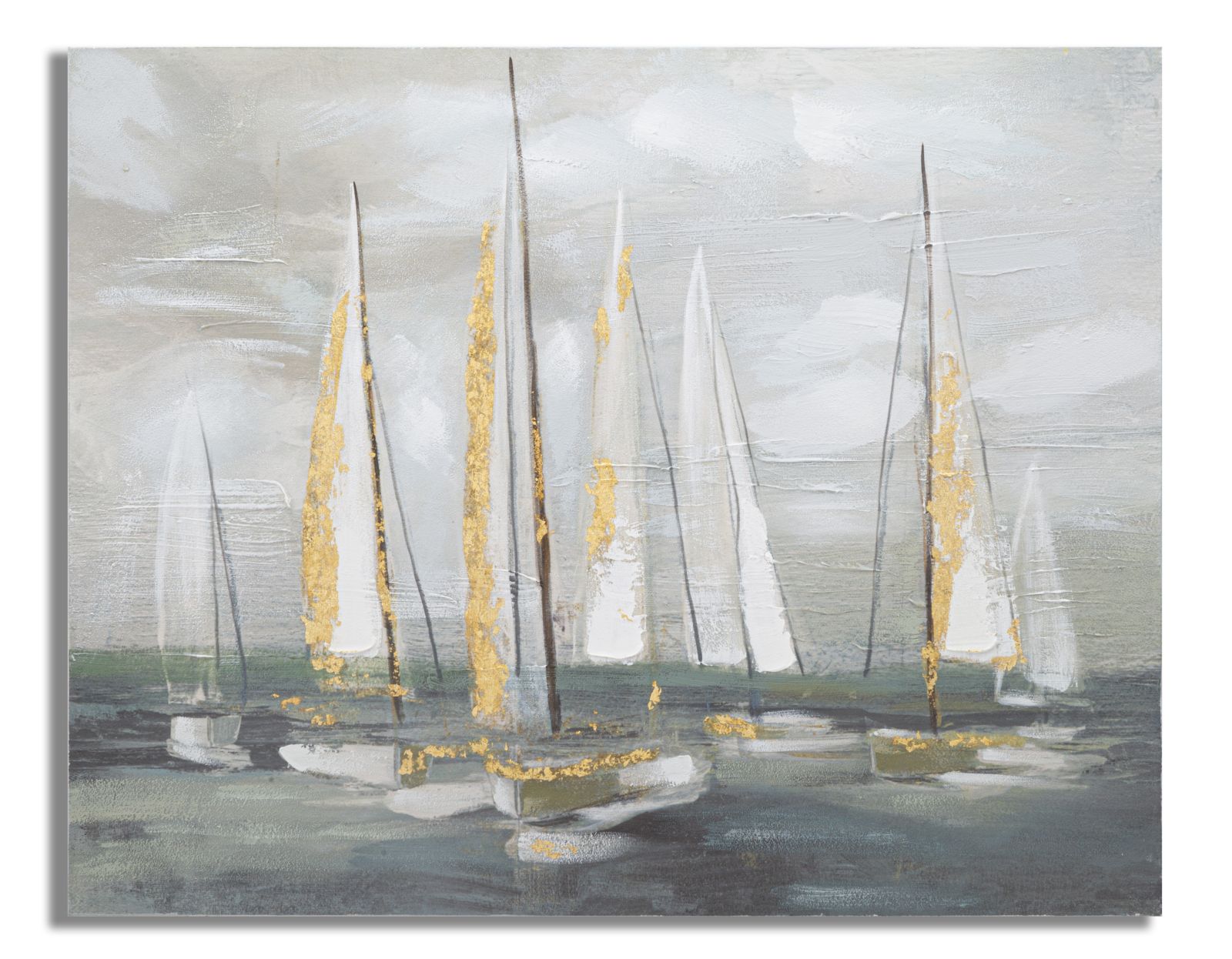 foto del prodotto dipinto su tela gold boat cm 100x2,8x80