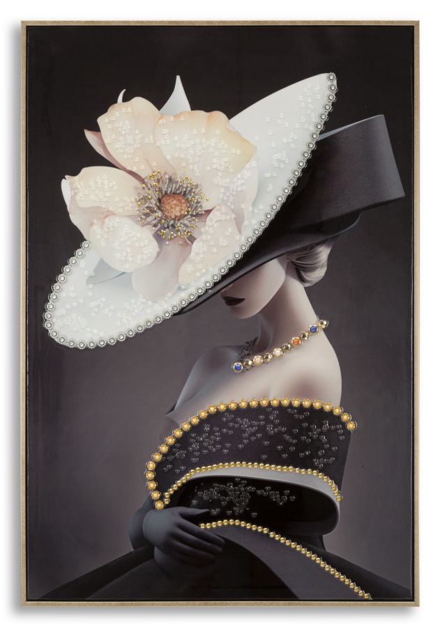 foto del prodotto dipinto su tela laccato wien hat b c cornice cm 62x4x92