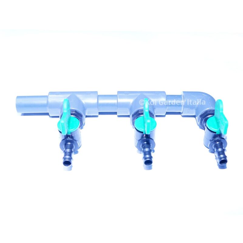 foto del prodotto diramatore a 3 per tubo aria 9 mm con microregolazione