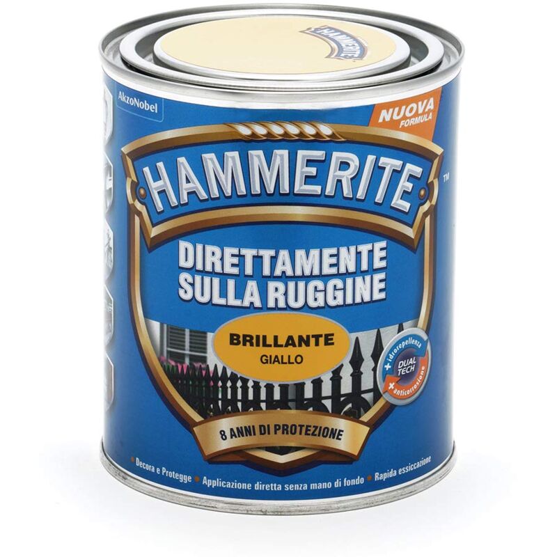 foto del prodotto direttamente sulla ruggine brillante giallo 0.75 l hammerite