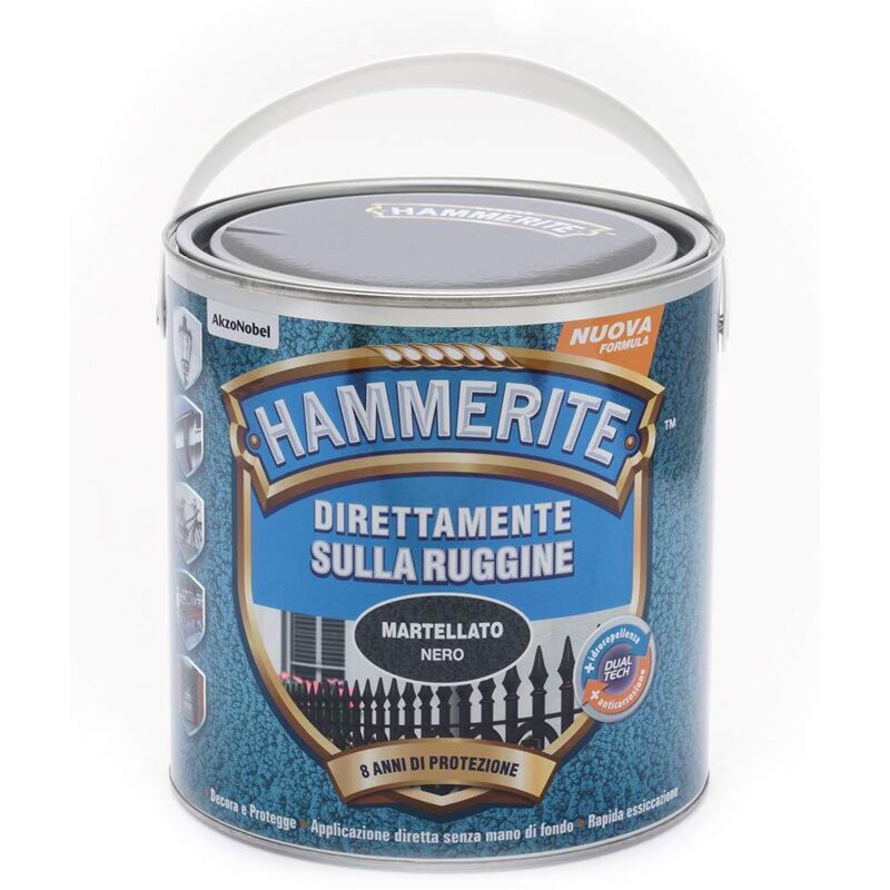 foto del prodotto direttamente sulla ruggine martellato nero 2.5 l hammerite