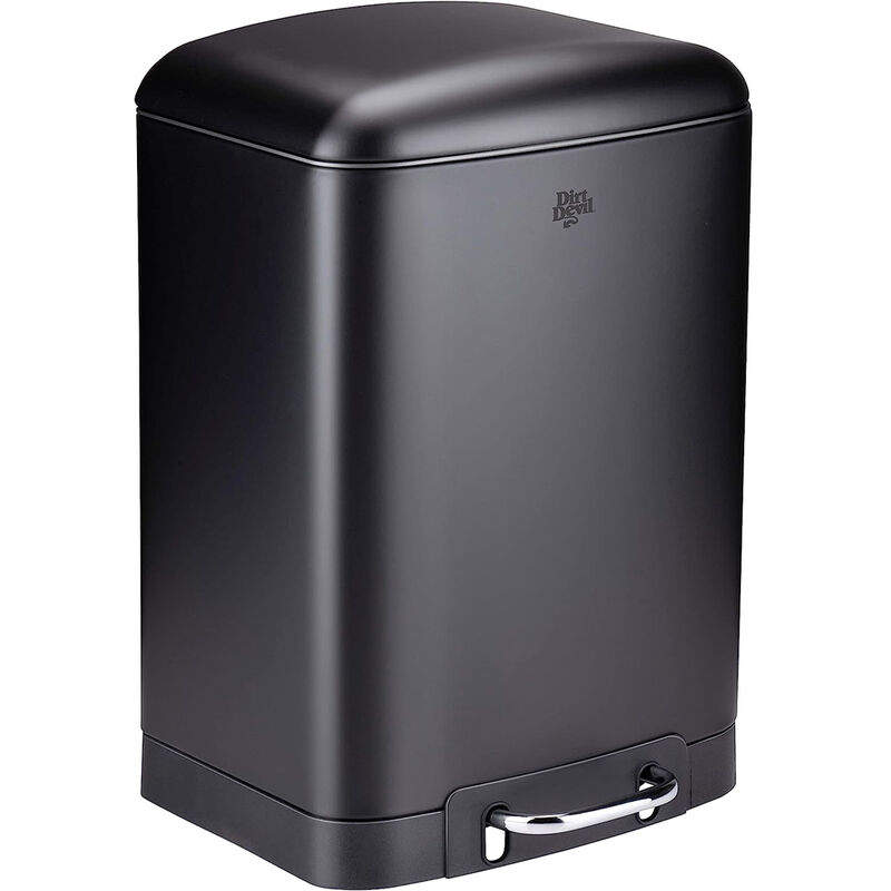 foto del prodotto dirt devil - pattumiera a pedale nero acciaio inox 12l cesto rimovibile chiusura ammortizzata