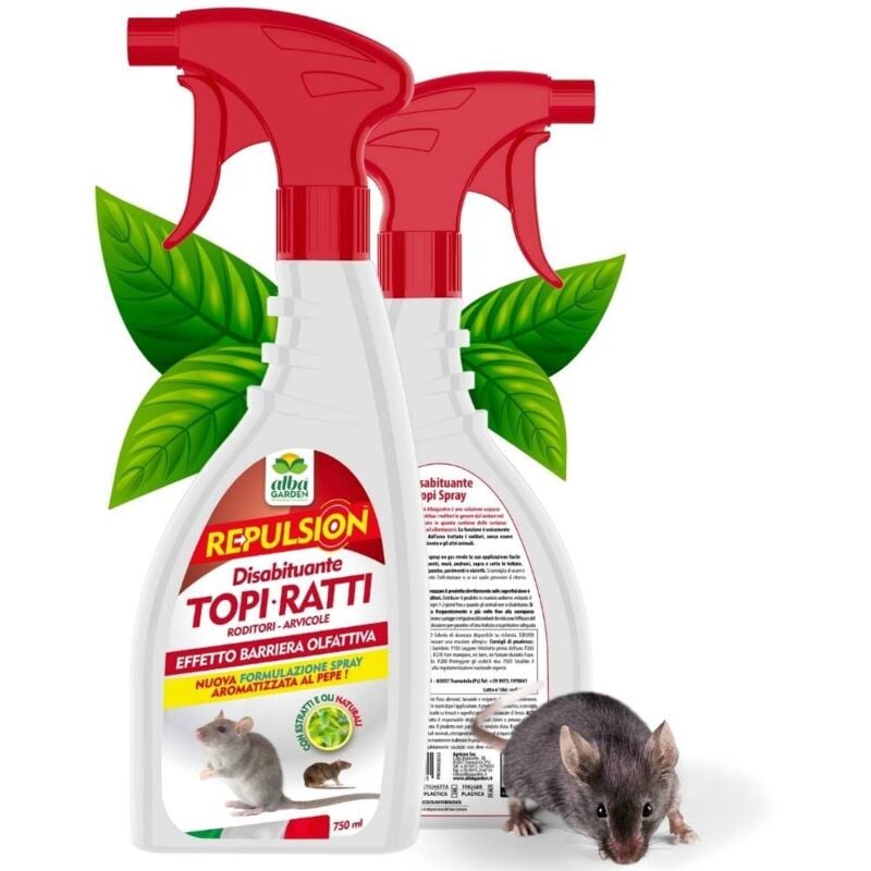 foto del prodotto disabituante repellente per topi ratti roditori aromatizzato al pepe spray x 750 ml
