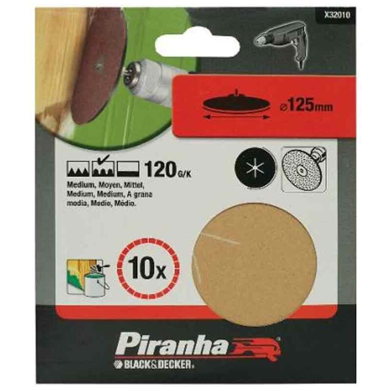 foto del prodotto dischi abrasivi 125 mm grana 120 per platorelli da trapano black and decker