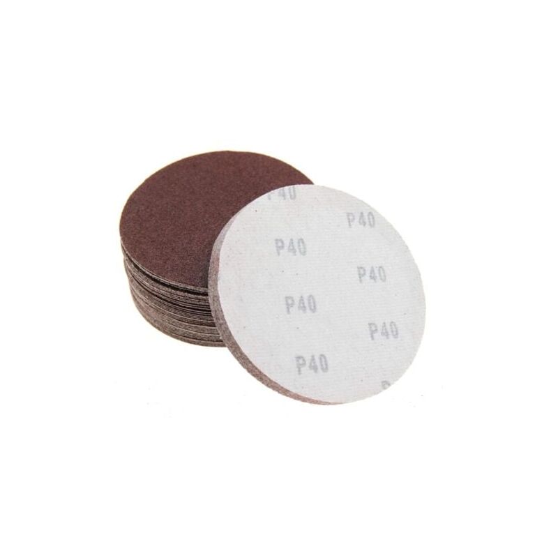 foto del prodotto dischi abrasivi da 150 mm con supporto a strappo per levigatrice, senza fori, 40 60 80 100 120, grana assortita, confezione da 50.