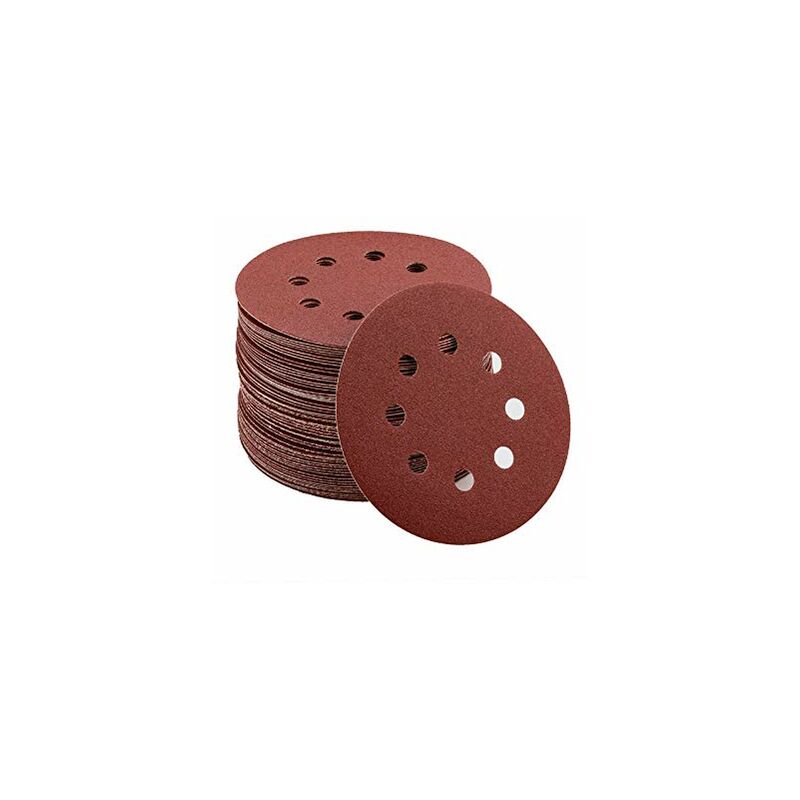 foto del prodotto dischi abrasivi per smerigliatrice orbitale confezione 50 pezzi con velcro 125mm grana 80