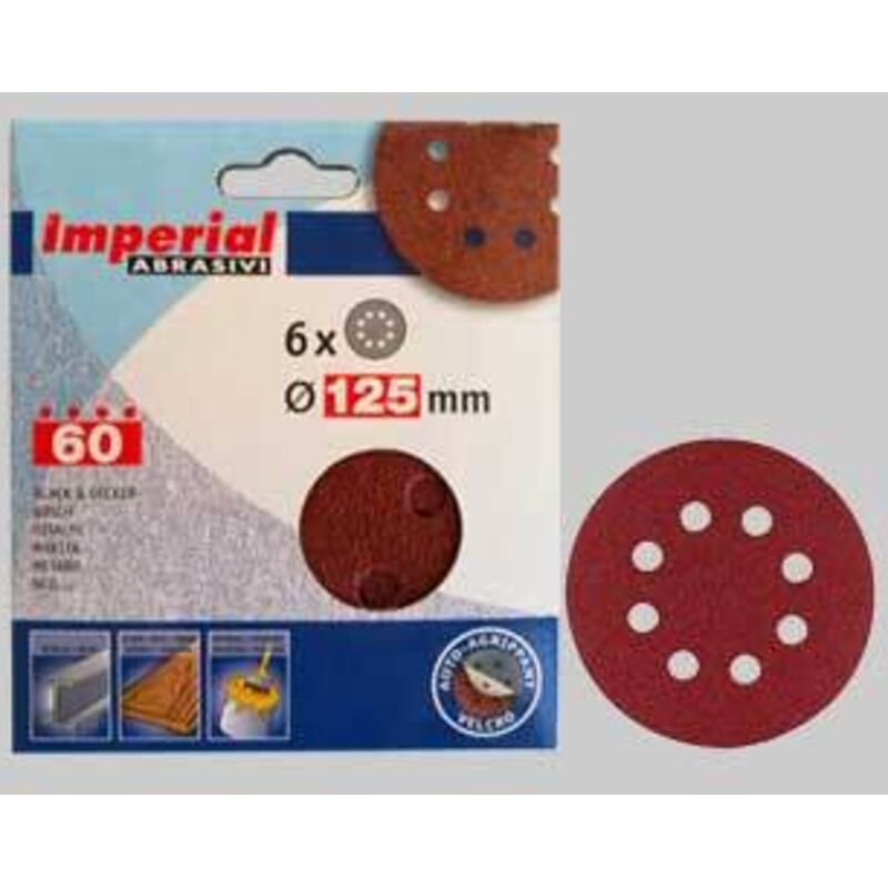 foto del prodotto dischi carta abrasiva forata con velcro per rotorbitali mm.115 grana 60 blister da pz.6
