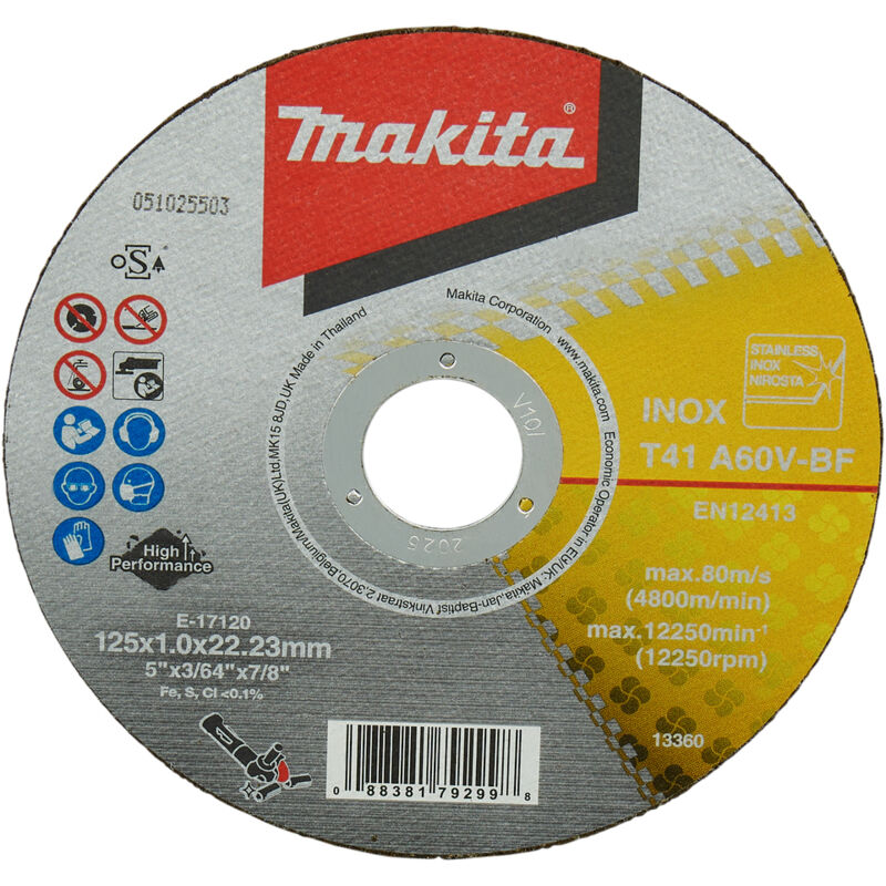 foto del prodotto dischi da taglio 125x1x22,23 mm a60t makita 50 pezzi e 03040 50
