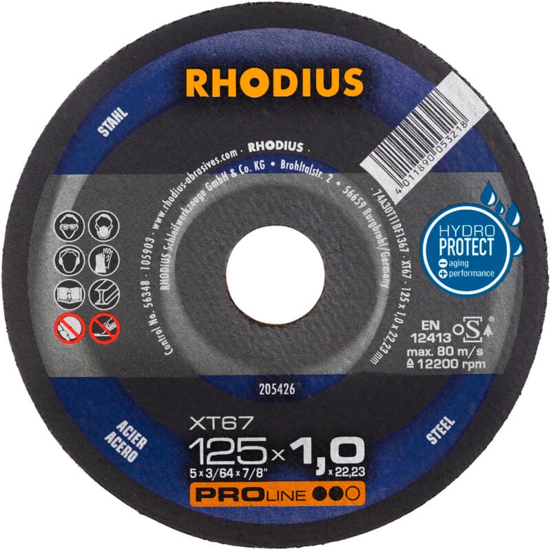 foto del prodotto dischi da taglio extra fini anteprima xt67 125x1,5x22,23 rhodius 202384