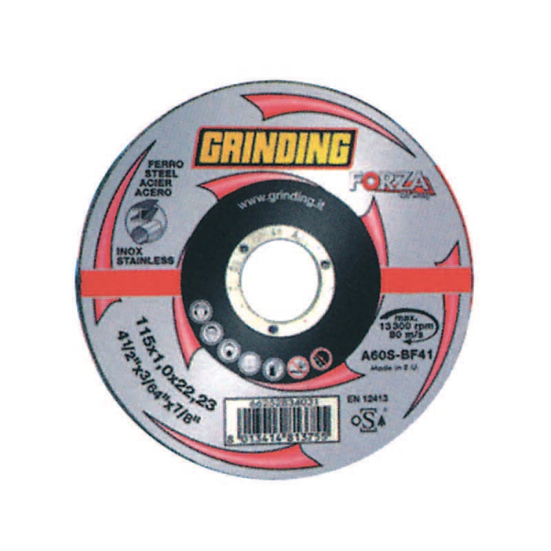 foto del prodotto dischi da taglio sottile centro piano per ferro inox forza mm.115 mm.115x1,6 foro 22,2 da taglio per ferro inox