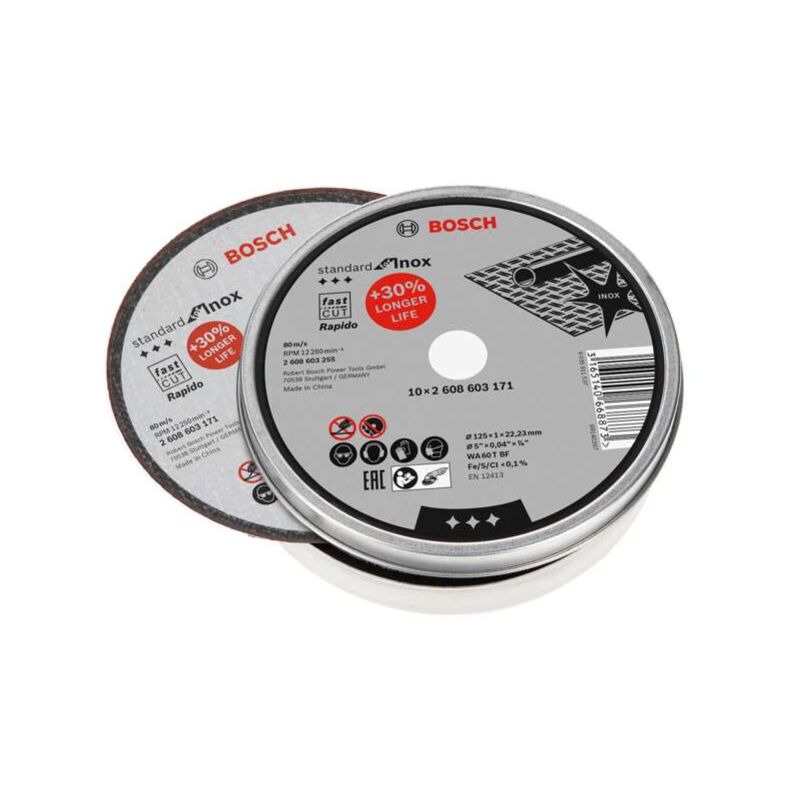 foto del prodotto dischi di taglio dritto 125 mm 10 pz per acciaio inox