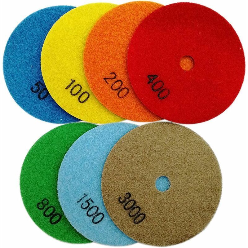 foto del prodotto dischi diamantati per lucidatura a secco da 4 pollici 100 mm, per marmo, granito, pietra e cemento grana mista 