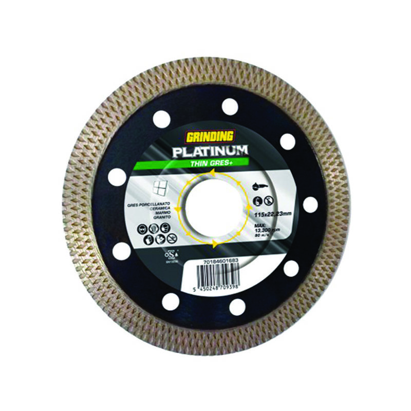 foto del prodotto dischi diamantati platinum thin gres per gres mm.115 mm.115x1,4 foro 22,23 corona continua