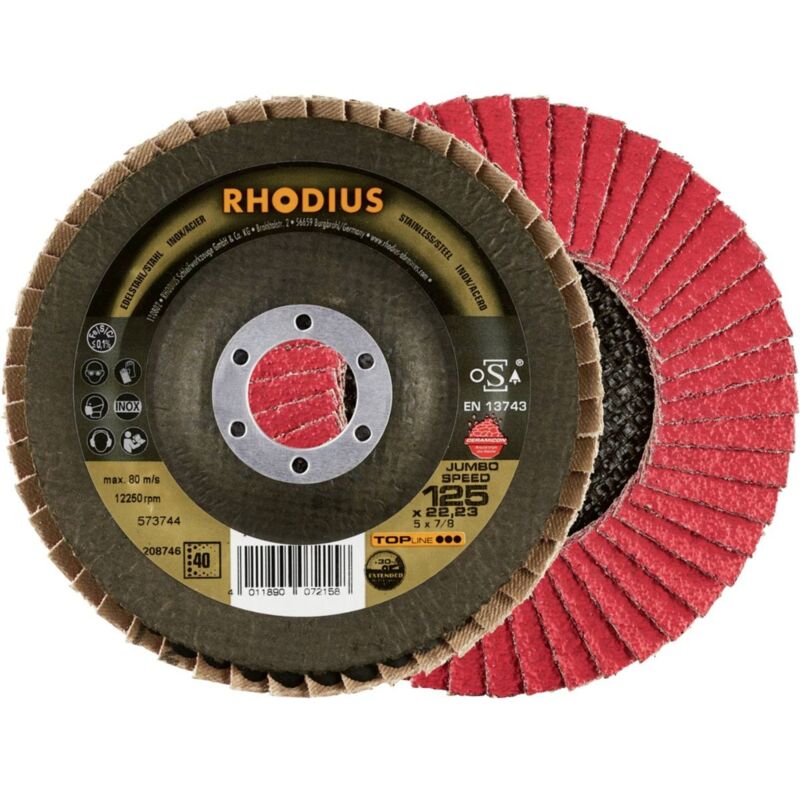 foto del prodotto dischi lamellari rhodius inox jumbo longlife 125x22.23 gr.80 208742