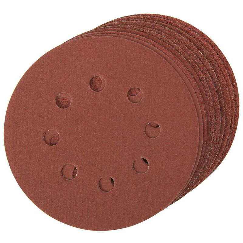 foto del prodotto dischi perforati a fissaggio strappo 125 mm 10 p.zi 4 x grana 60, 2 x grana 80, 120, 240 125 mm