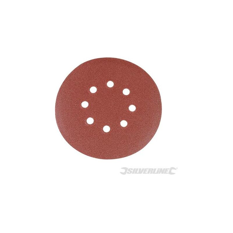 foto del prodotto dischi perforati con fissaggio a strappo da usare con levigatrici rotoorbitali silverline 10 pz grana 80