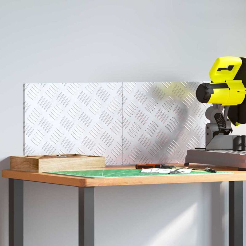 foto del prodotto dischi quadrati 2 pcs argento 40 x 30 cm alluminio - vidaxl