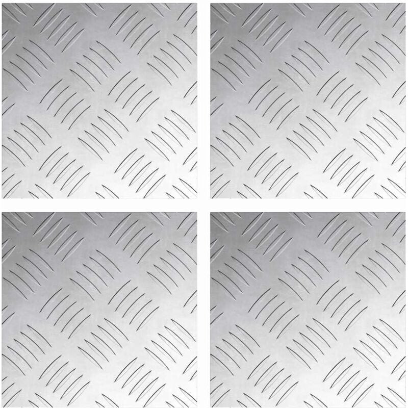 foto del prodotto dischi quadrati 4 pcs argento 20 x 20 cm alluminio - vidaxl