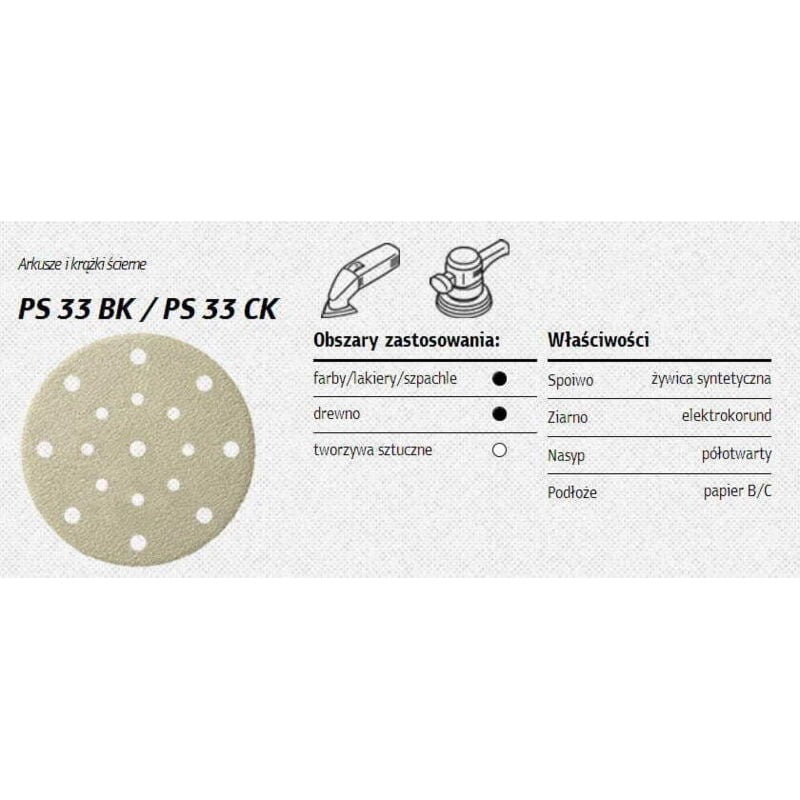 foto del prodotto disco abrasivo autoadesivo klingspor 150mm ps33bk gr.150 gls51 100pz.