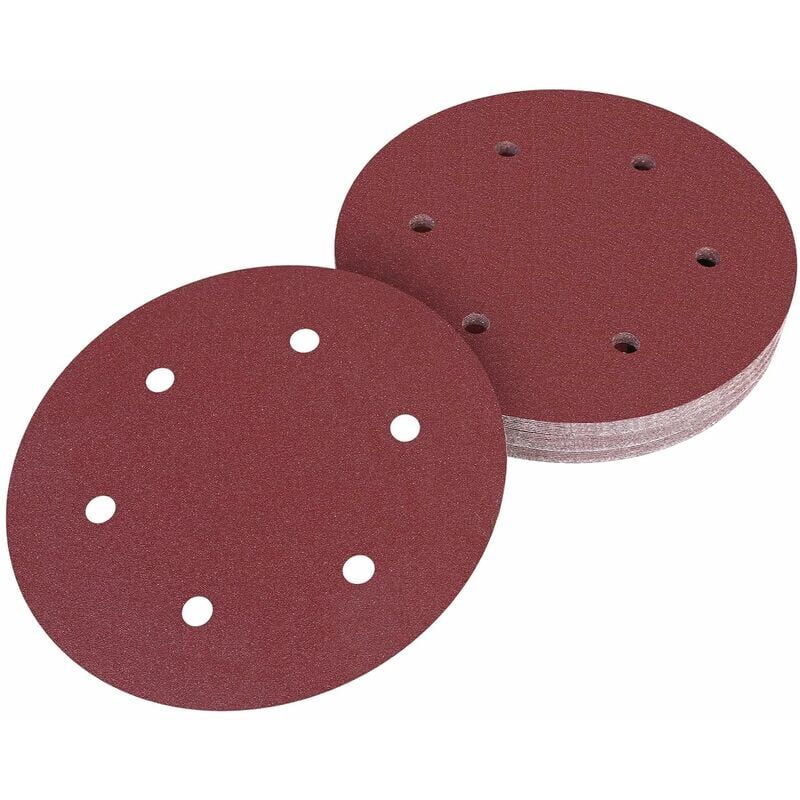 foto del prodotto disco abrasivo da 225 mm, disco abrasivo circolare da 30 pezzi, carta vetrata a 6 fori, carta vetrata per levigatrice a secco e levigatrice a giraffa