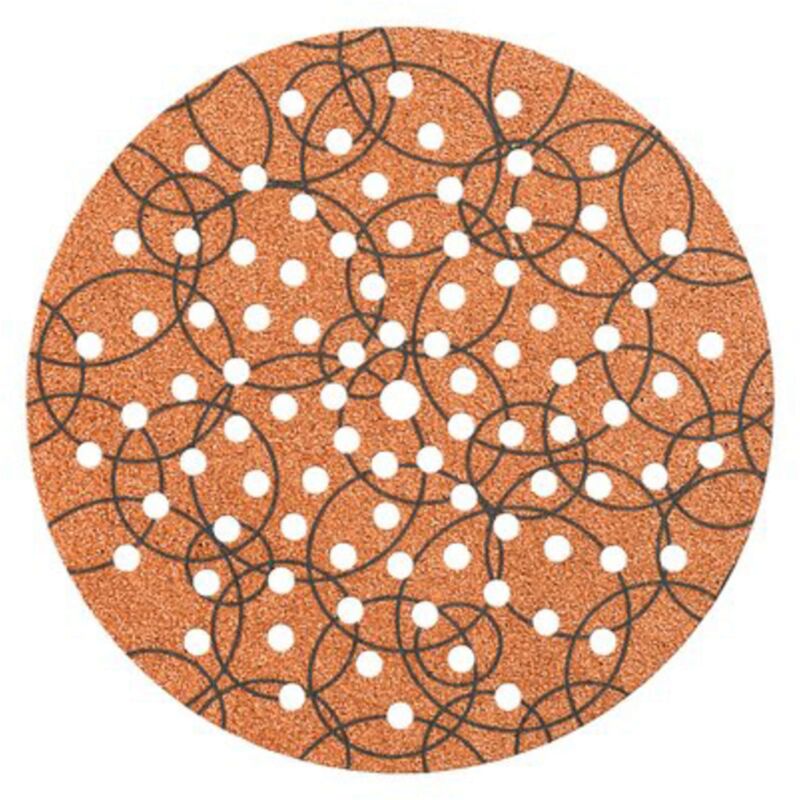 foto del prodotto disco abrasivo fibrato velcrato 91 fori imperial mm 225x22,2 grana 240 cf pz 25