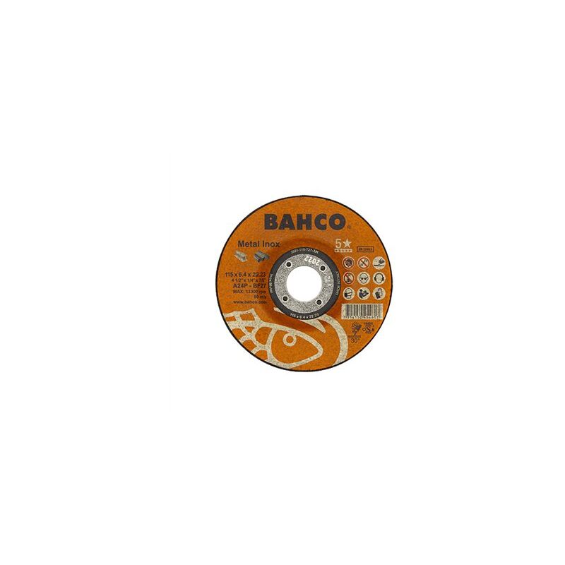 foto del prodotto disco abrasivo in acciaio inox 115x6,4mm 3921 115 t27 im bahco