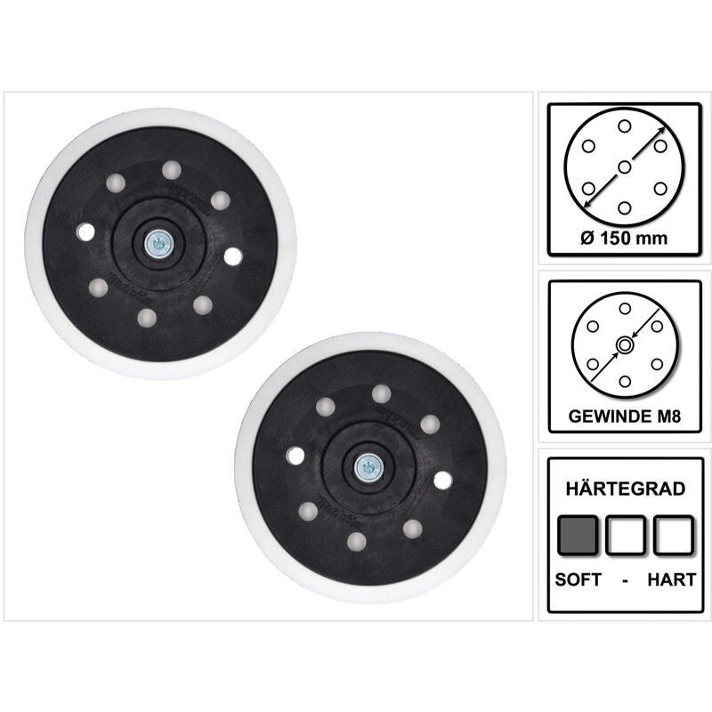 foto del prodotto disco abrasivo morbido per levigatrice rotorbitale macchina levigatrice 150 mm m8 196684 1 2 pz. makita