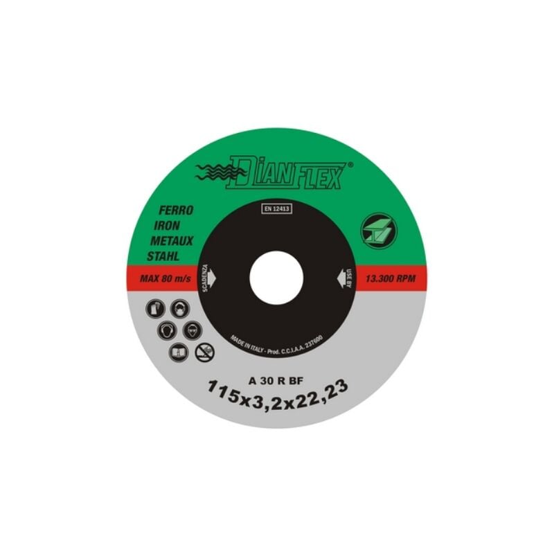 foto del prodotto disco abrasivo per ferro mm 115 x sp. 1.0 ferro inox dh