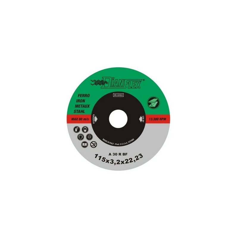 foto del prodotto disco abrasivo per ferro mm 115 x sp. 3.2 ferro