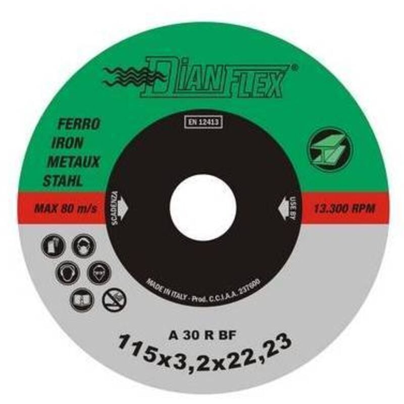 foto del prodotto disco abrasivo per ferro mm 230 x sp. 2.5 ferro dh