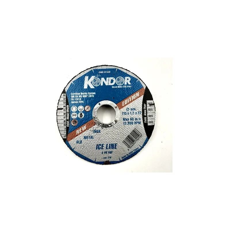 foto del prodotto disco abrasivo per inox/ferro/allum. 115x1,2x22 ice-line