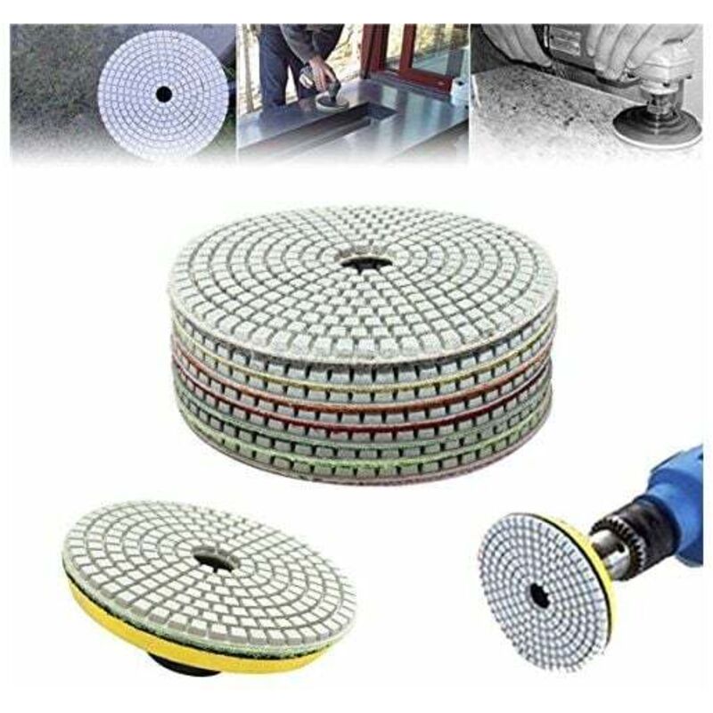 foto del prodotto disco abrasivo per tampone diamantato da 7 pollici, grana 50 3000, per marmo, cemento, granito, vetro