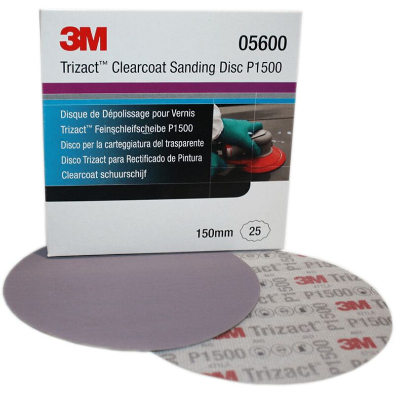foto del prodotto disco abrasivo trizact per trasparente p1500 150mm 3m per lucidatrice 471la