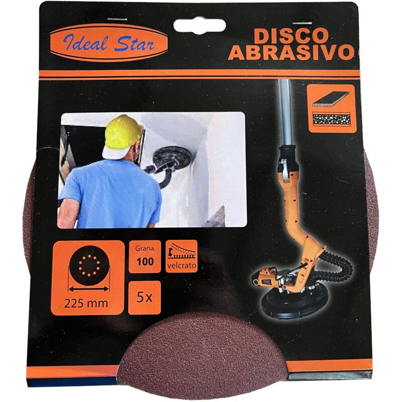 foto del prodotto disco abrasivo velcrato per levigatrice ideal star 225 grana 40 conf. 5 pezzi