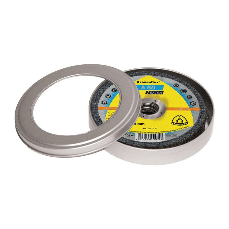 foto del prodotto disco da taglio a 60 extra d125x1mm foratura inox diritta.22,23mm 10pz box klingspor per 5 