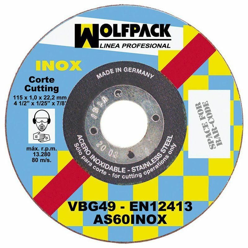 foto del prodotto disco da taglio abrasivo inox 125x1.0x22.2 mm.