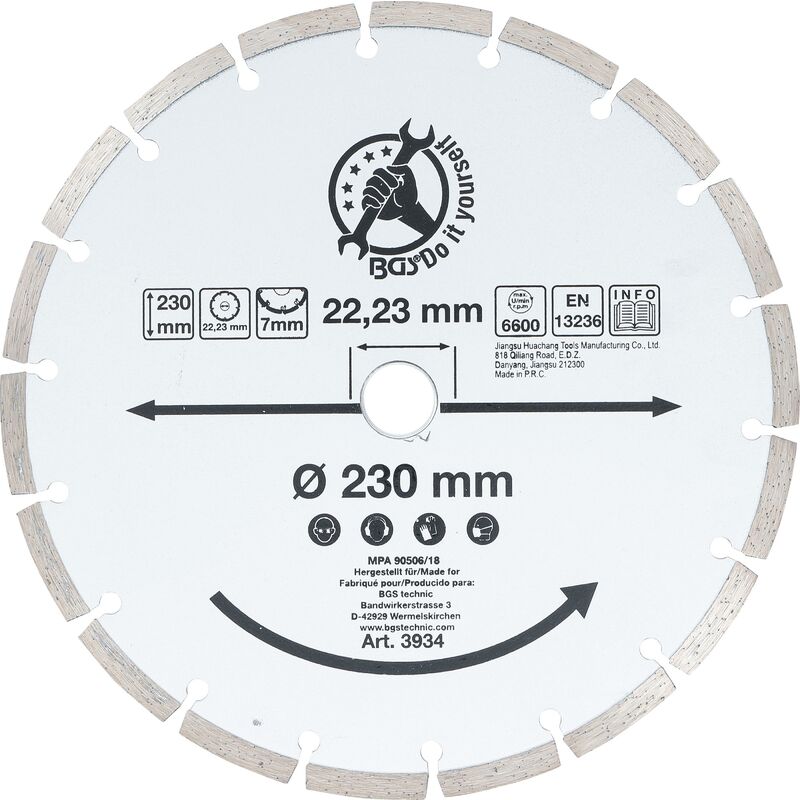 foto del prodotto disco da taglio con corona segmentata 230 mm