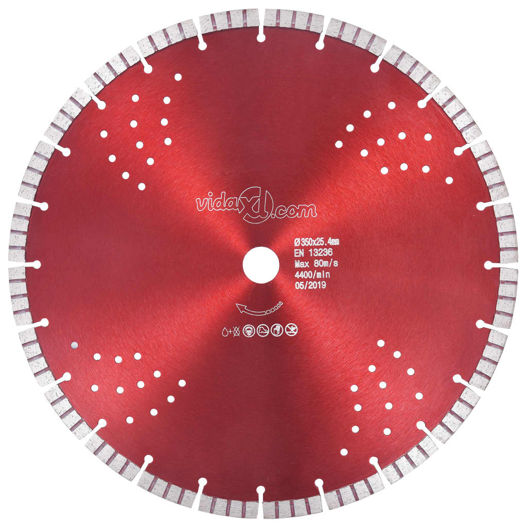 foto del prodotto disco da taglio diamantato con turbo e fori in acciaio 350 mm cod mxl 78013