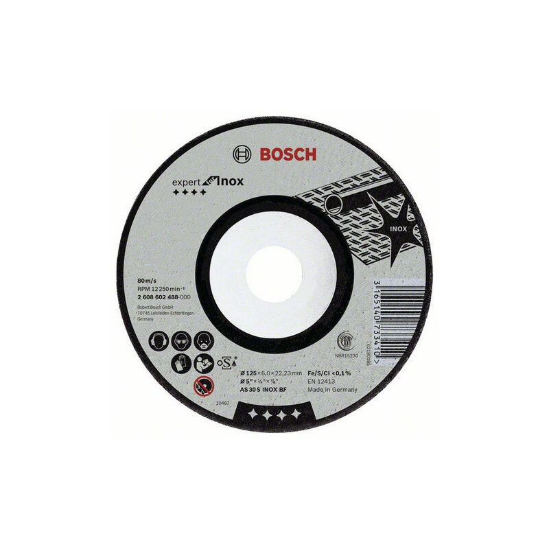 foto del prodotto disco da taglio in acciaio inox bosch 125 x 6,0 mm 2608602488