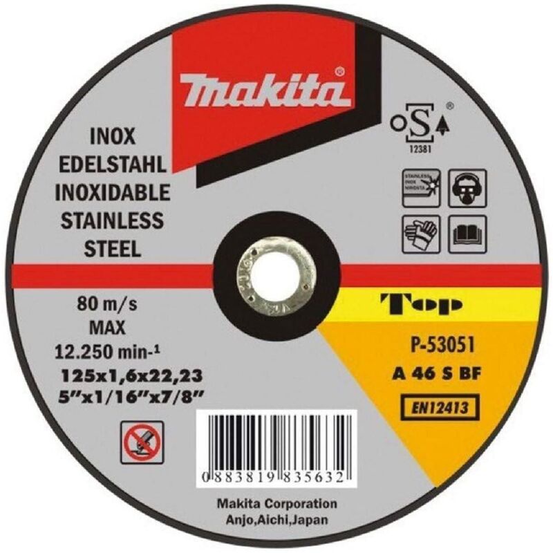 foto del prodotto disco da taglio makita ultrasottile per acciaio, metalli e lamiere 115 x 1 mm