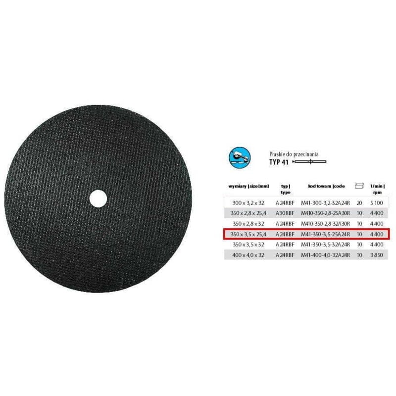 foto del prodotto disco da taglio metallo incoflex 350 x 3,5 x 25,4 mm