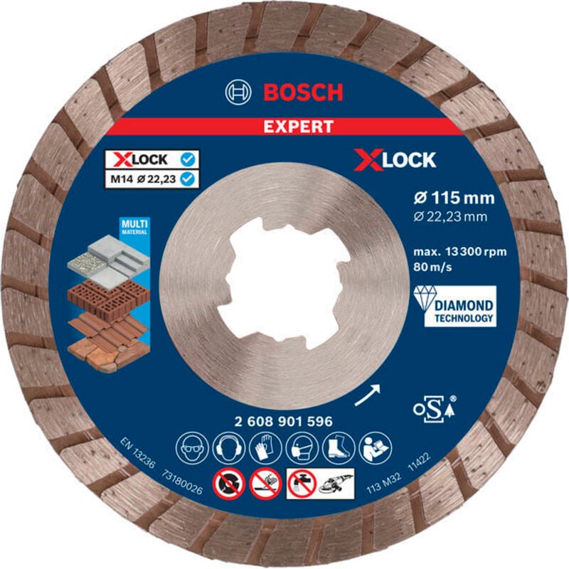 foto del prodotto disco da taglio multimateriale expert x lock, diamante, 115 x 22,23 x 2,4 x 12 mm