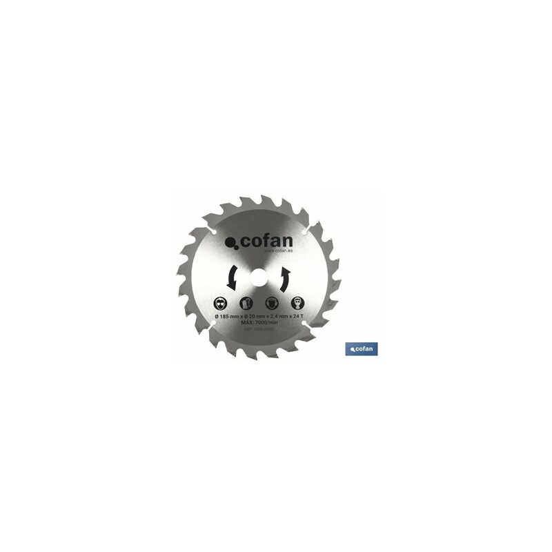 foto del prodotto disco da taglio per legno 185 mm x 20 mm x 2,4 mm x 24 denti