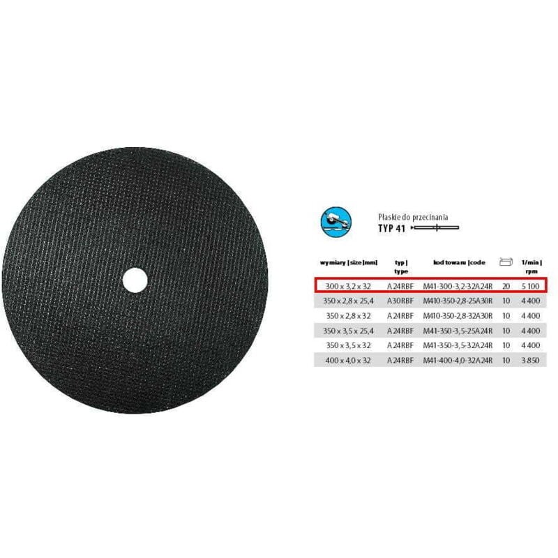foto del prodotto disco da taglio per metalli incoflex 300 x 3,2 x 32 mm